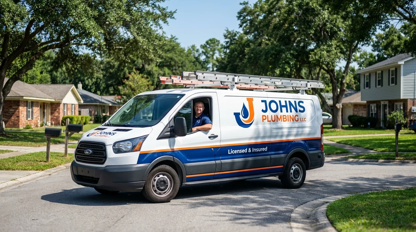 Johns Plumbing LLC service van in Westport, WA